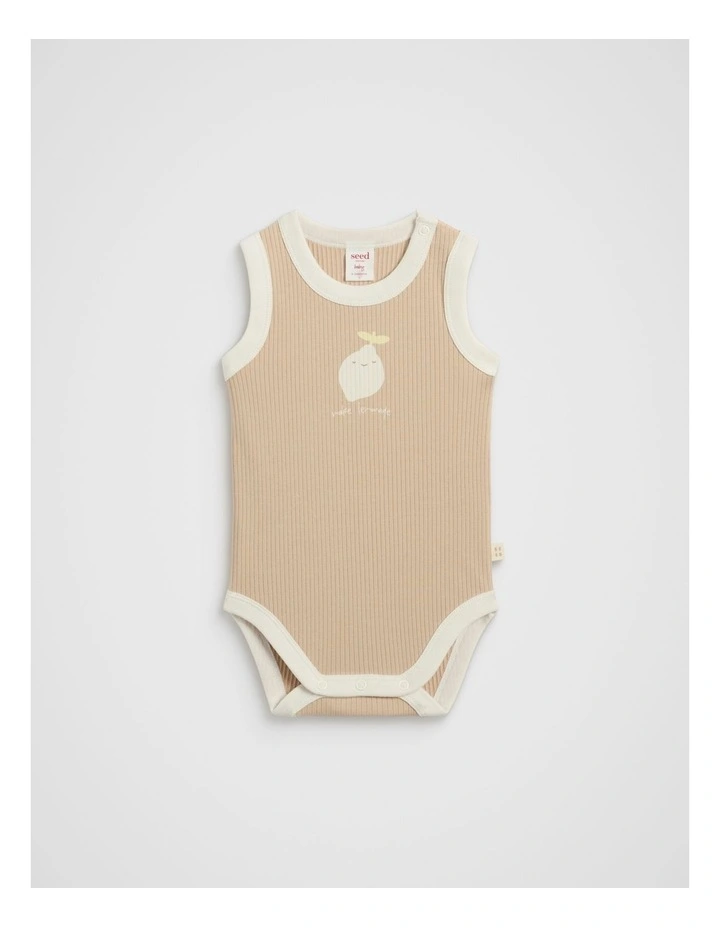 Lemon Tank Bodysuit in Ecru image 1