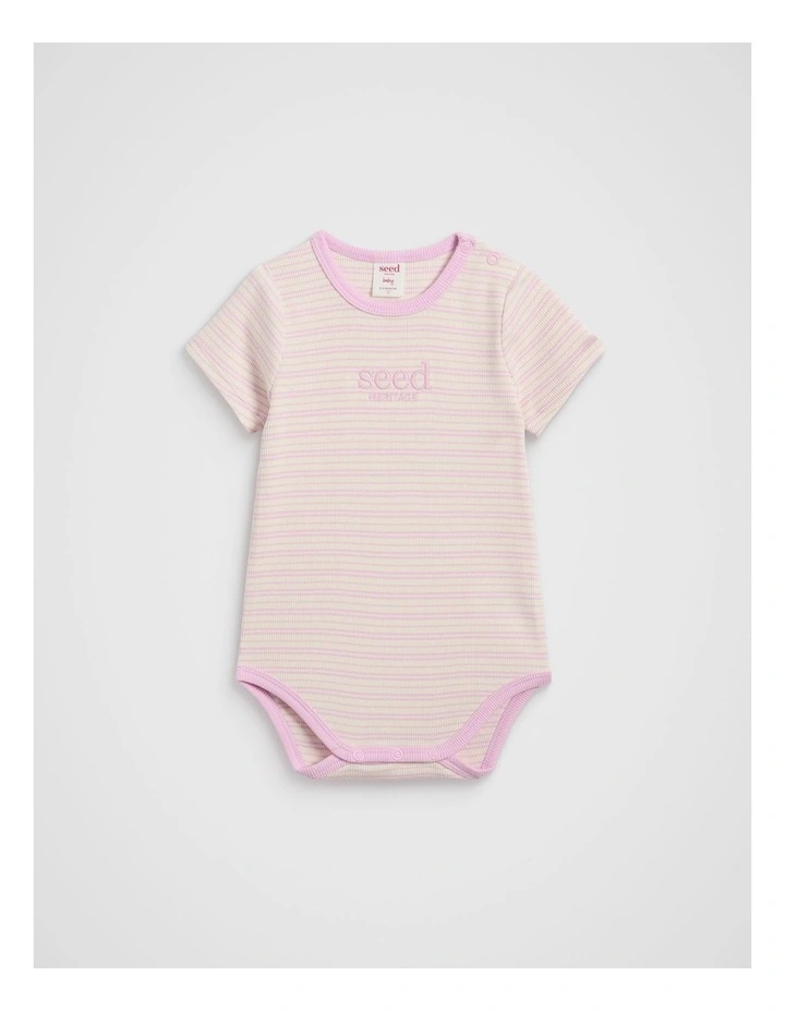 Logo Rib Bodysuit in Blossom image 1