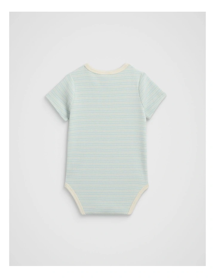 Logo Rib Bodysuit in Soft Blue image 2