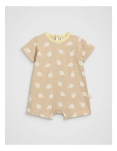 Lemon Tee Romper in Ecru