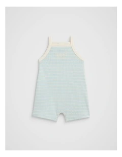 Logo Rib Jumpsuit in Soft Blue