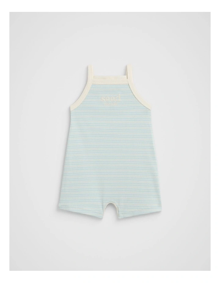 Logo Rib Jumpsuit in Soft Blue image 1