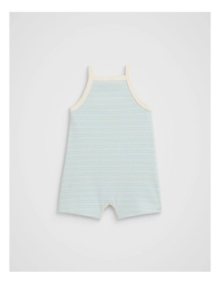 Logo Rib Jumpsuit in Soft Blue image 2