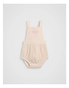 Stripe Logo Romper in Blossom