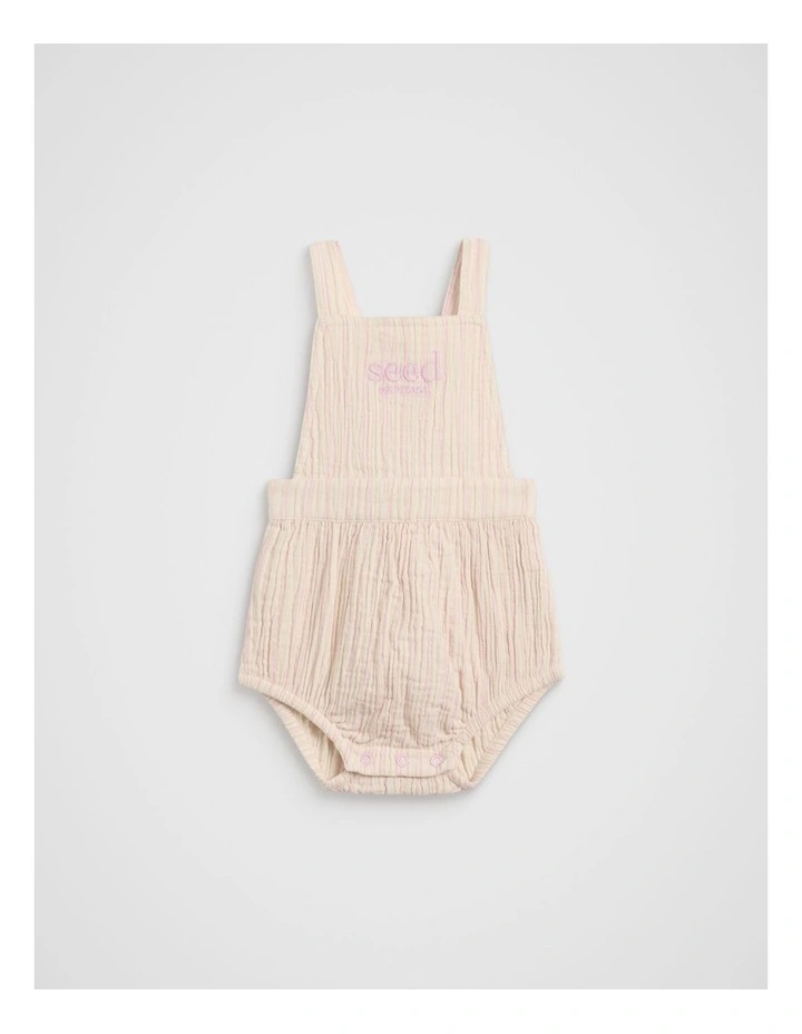 Stripe Logo Romper in Blossom image 1