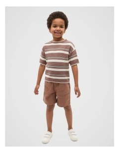 Stripe Knit Tee in Mousse