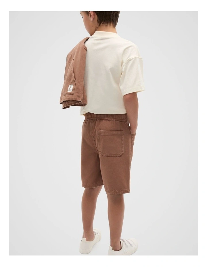 Pull On Twill Short in Mousse image 2