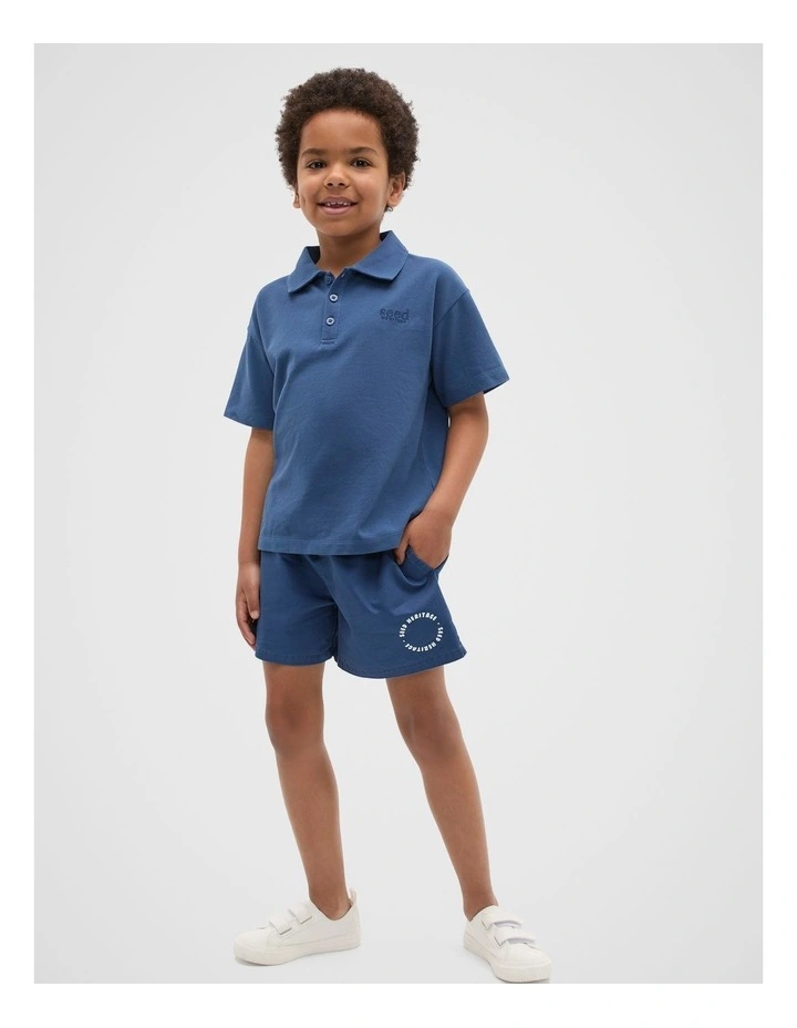 Core Garment Dye Polo in Washed Navy image 3