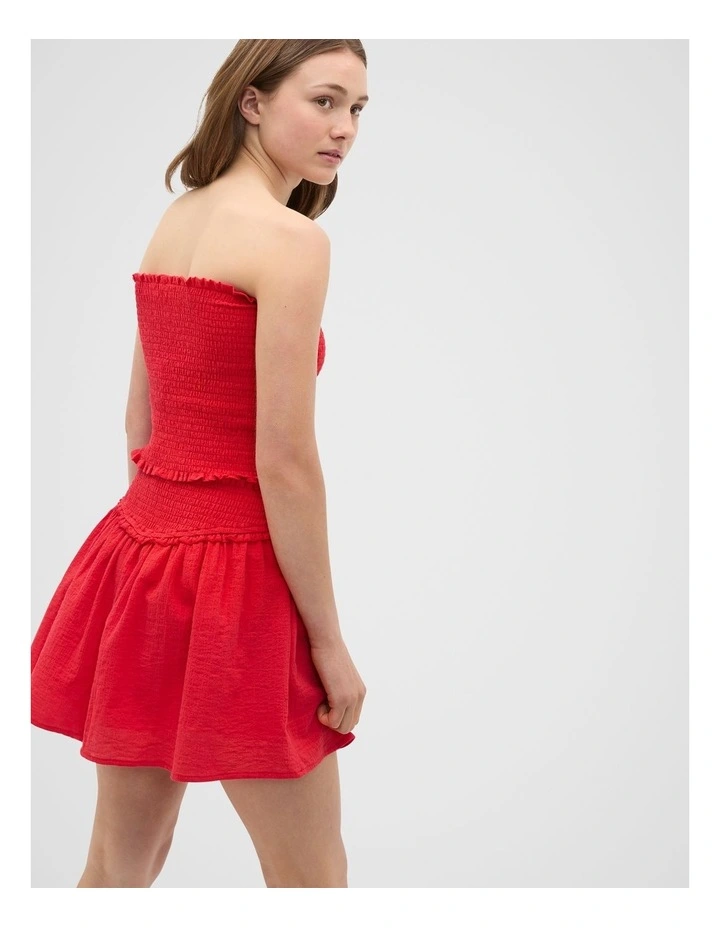 Shirred Top in Red image 2