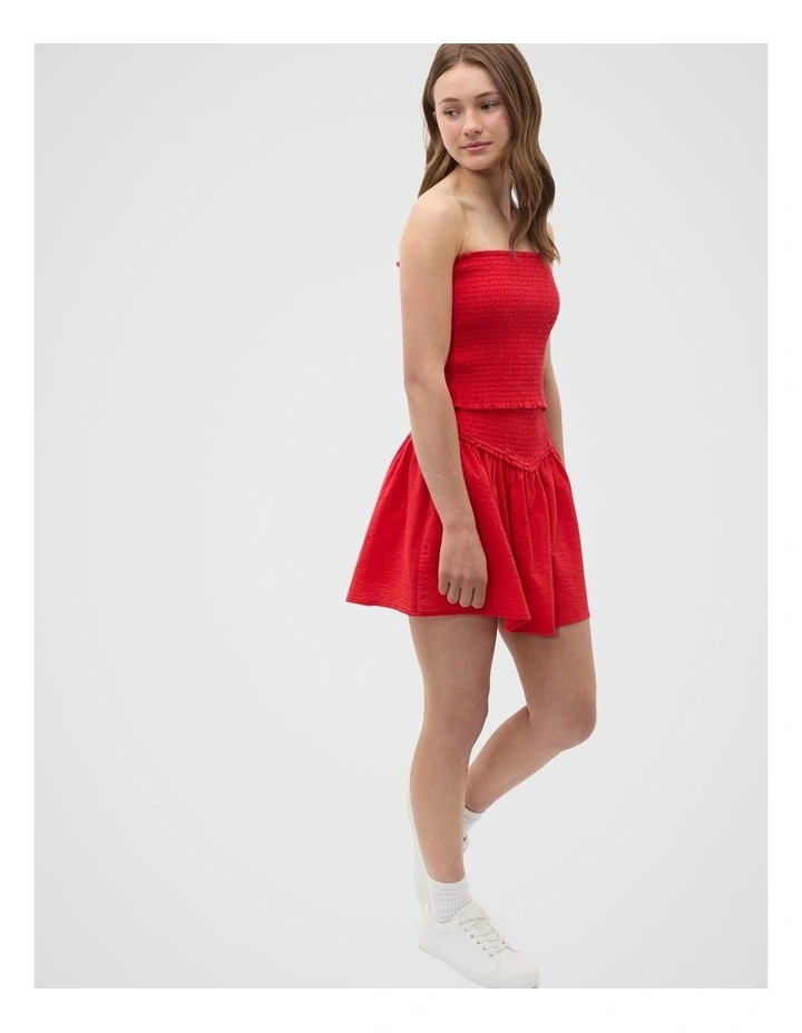 Shirred Top in Red image 3