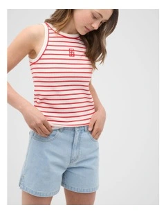 Core Logo Rib Tank in Red