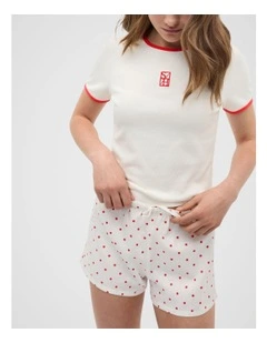 Contrast Bind Logo Tee in White