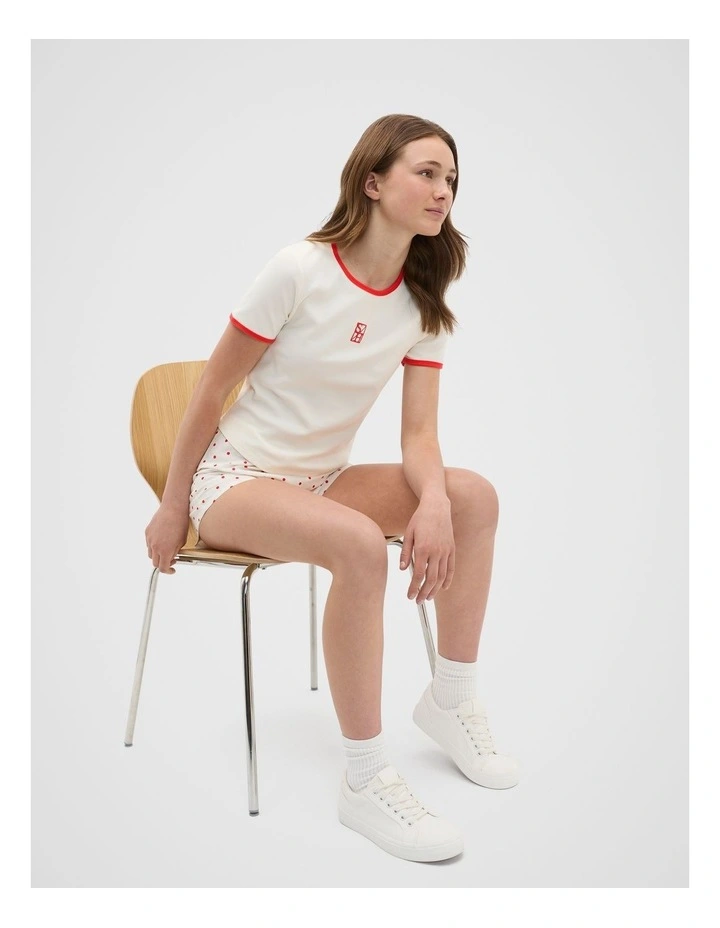 Contrast Bind Logo Tee in White image 3