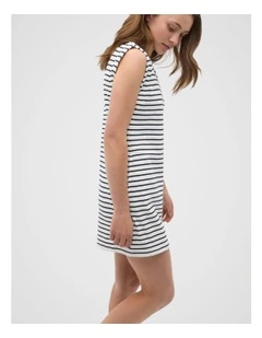 Stripe Logo Dress in Blue