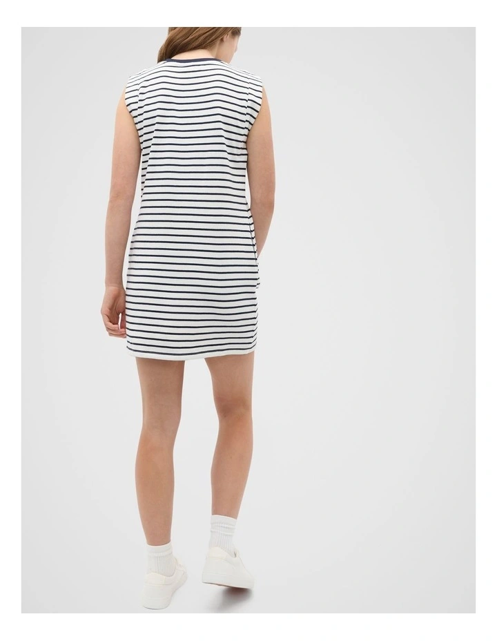 Stripe Logo Dress in Blue image 2