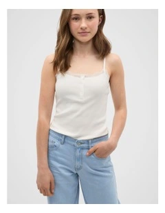 Lace Trim Cami in Canvas