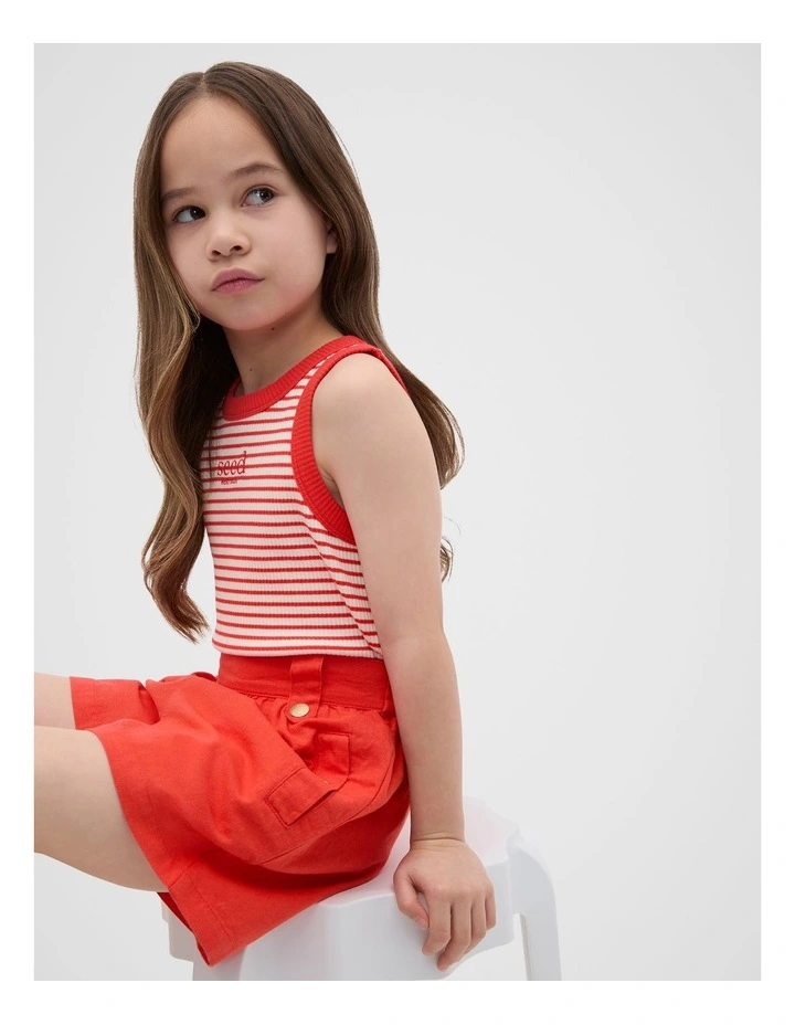 Core Logo Rib Tank in Strawberry Red image 1