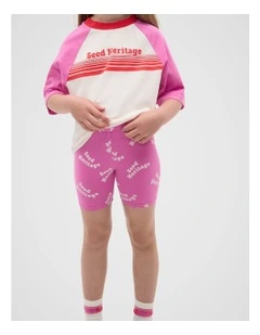 Retro Logo Bike Short in Wild Berry