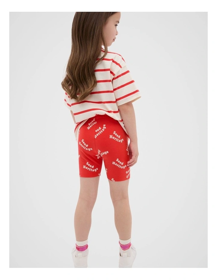 Retro Logo Bike Short in Strawberry Red image 2
