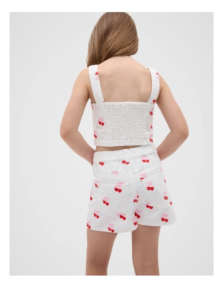 Heart Denim Cami in White image 2