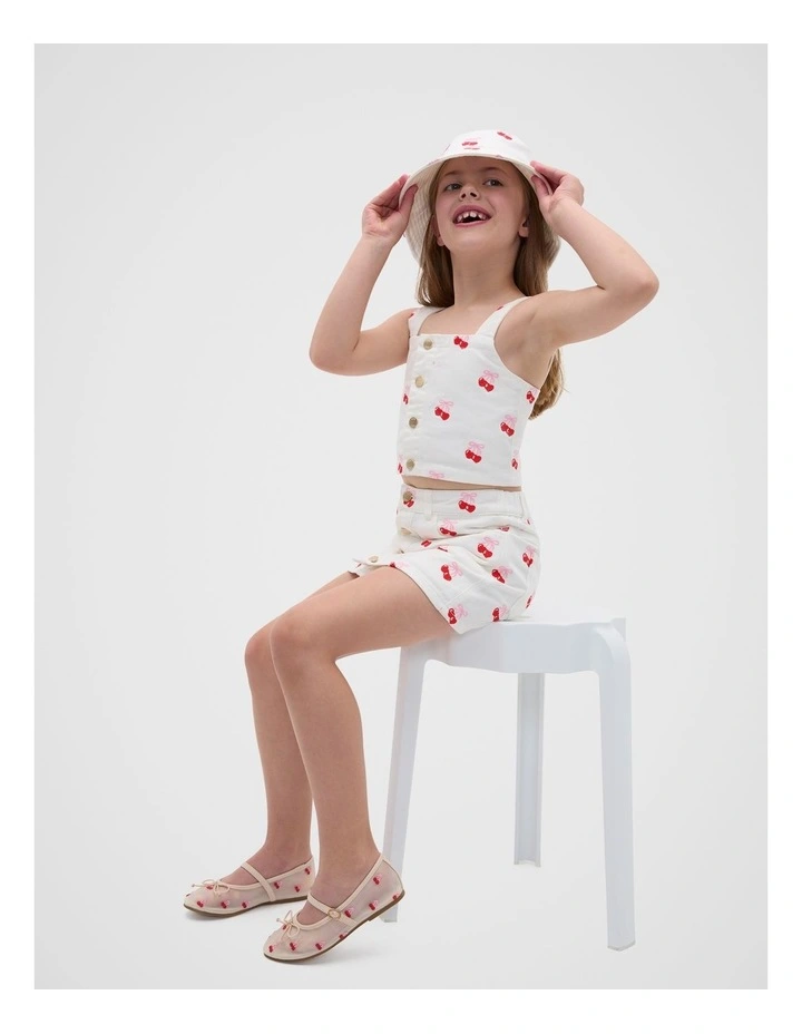 Heart Denim Cami in White image 3