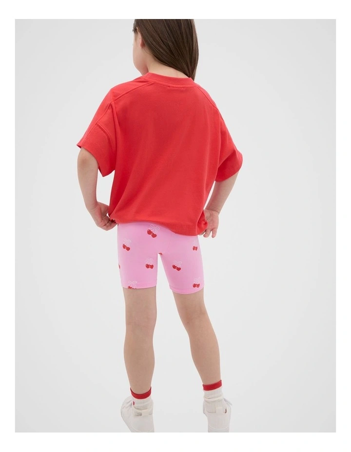 Grid Print Tee in Red image 2