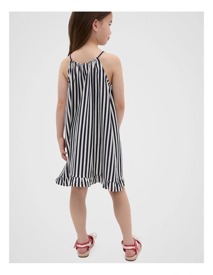 Stripe Logo Dress in Blue image 2