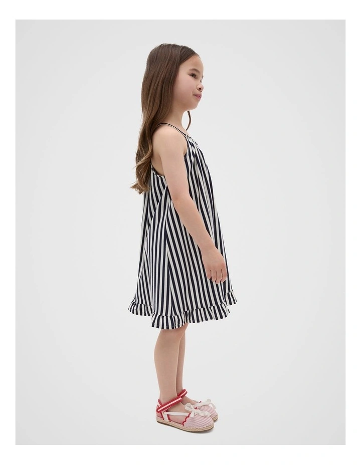 Stripe Logo Dress in Blue image 3