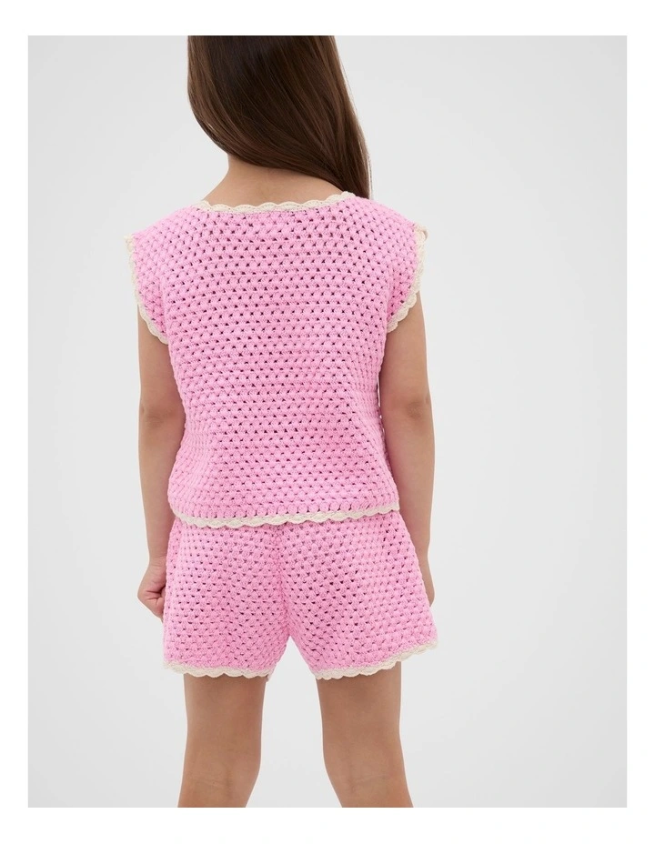 Heart Crochet Cami in Pink image 2