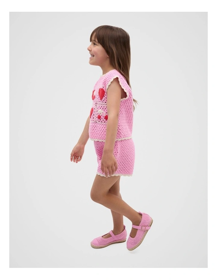 Heart Crochet Cami in Pink image 3