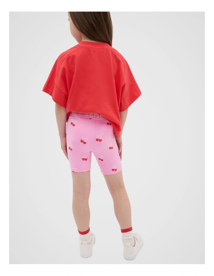 Heart Cherry Bike Shorts in Candy Pink image 2