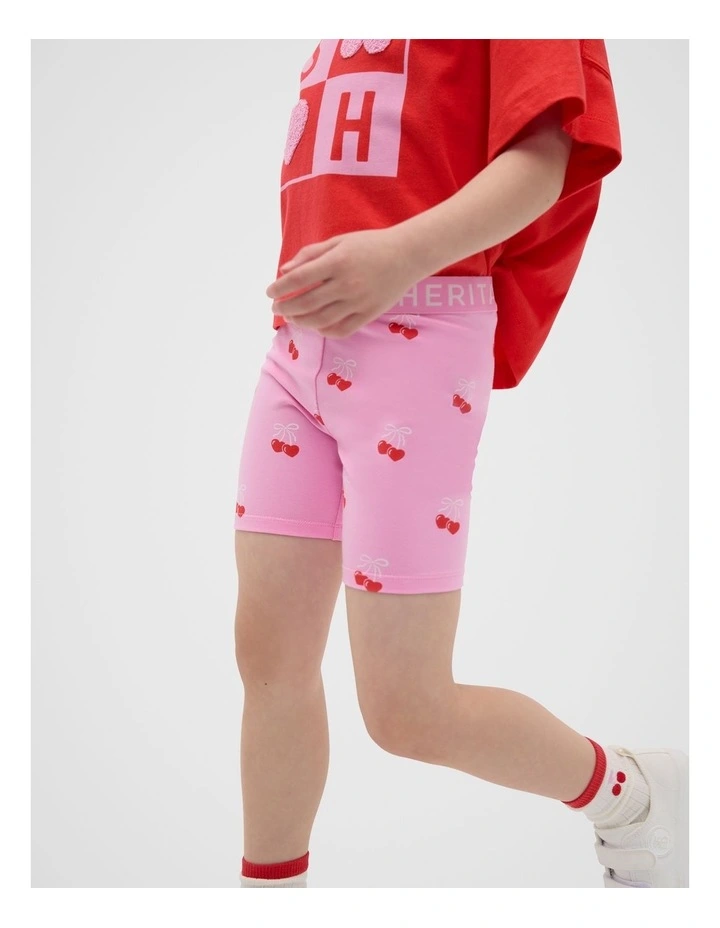 Heart Cherry Bike Shorts in Candy Pink image 3
