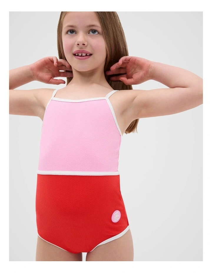 Colourblock Bather One Piece in Pink image 1