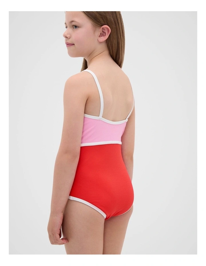 Colourblock Bather One Piece in Pink image 2