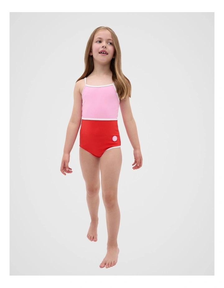 Colourblock Bather One Piece in Pink image 3