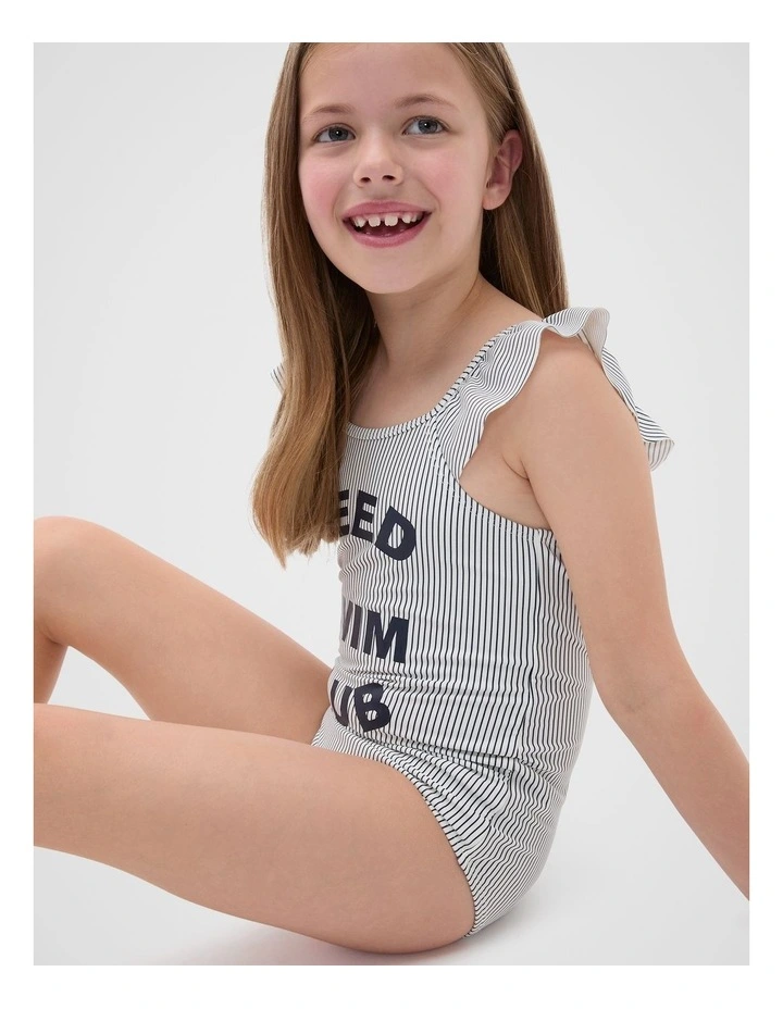 Stripe Bather One Piece in Blue image 3