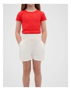 Core Logo Rib Tee in Red