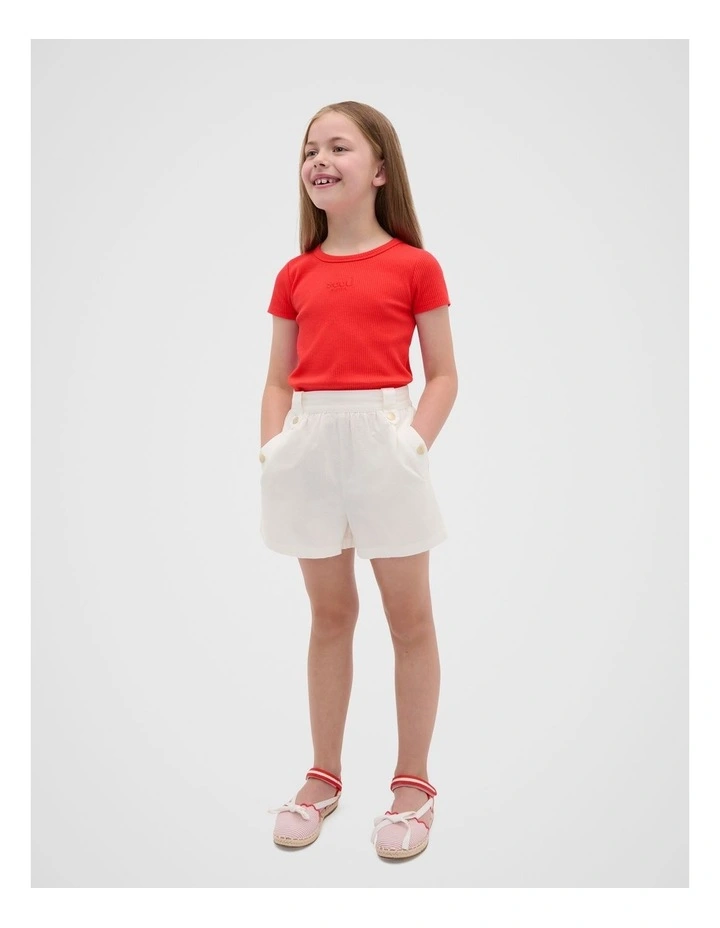 Core Logo Rib Tee in Red image 3