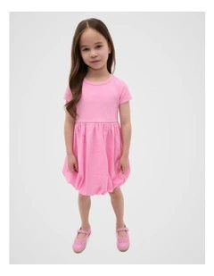 Spliced Logo Dress in Pink