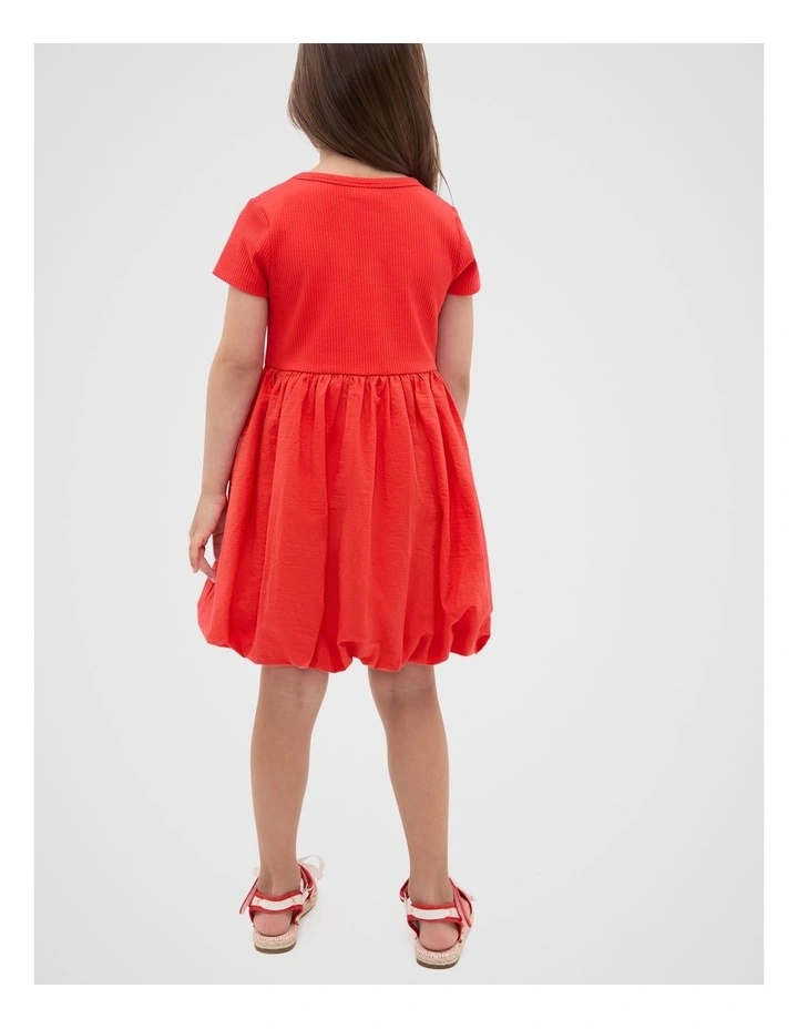 Spliced Logo Dress in Red image 2