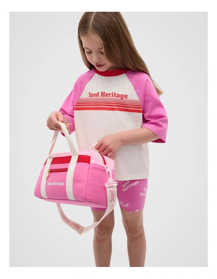 Colourblock Logo Tee in Wild Berry image 1