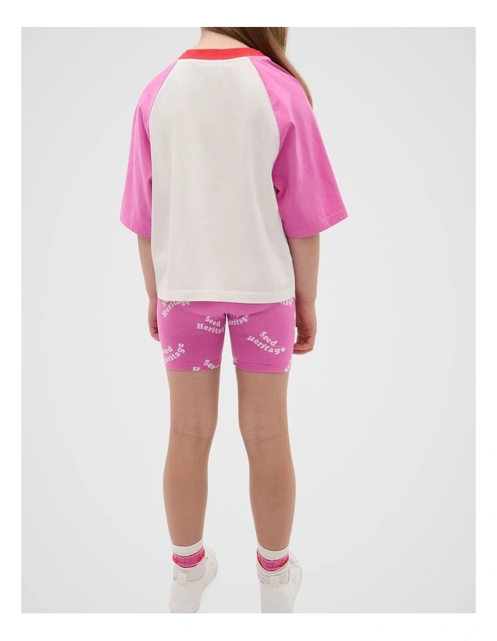 Colourblock Logo Tee in Wild Berry image 2