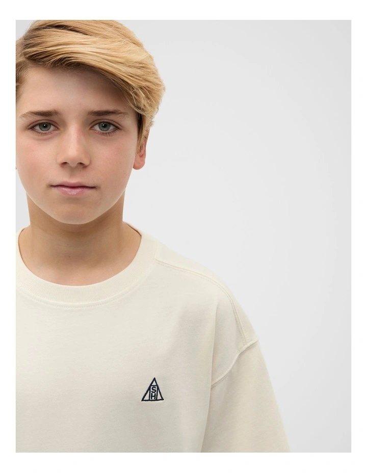 Garment Dye Tee in Cream image 3