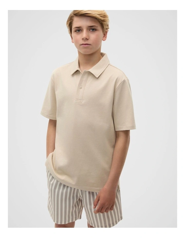 Tee Polo in Beige image 1