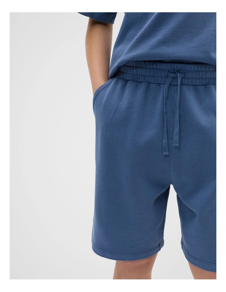 Long Line Track Shorts in Blue image 3