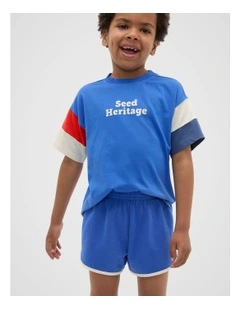 Retro Pocket Short in Azure Blue