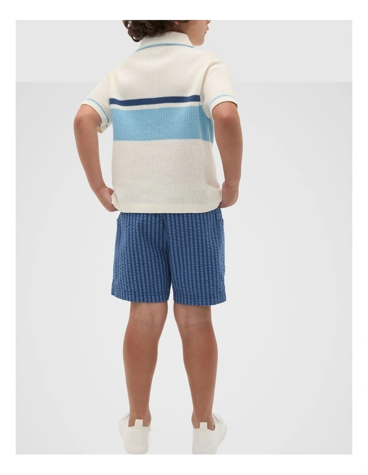 Stripe Knit Shirt in Vintage Cream image 2