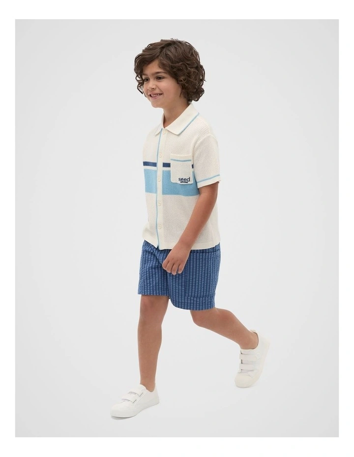 Stripe Knit Shirt in Vintage Cream image 3