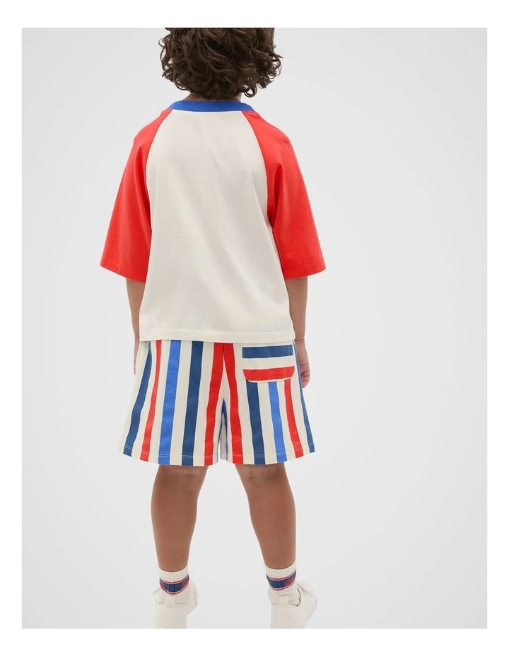 Colourblock Logo Tee in Strawberry Red image 2