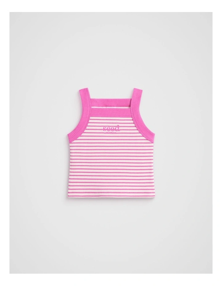 Core Logo Rib Tank in Wild Berry image 1